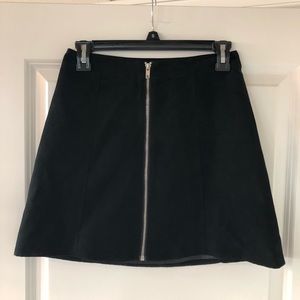 Black Suede “Divided” Skirt with Zipper Size 6